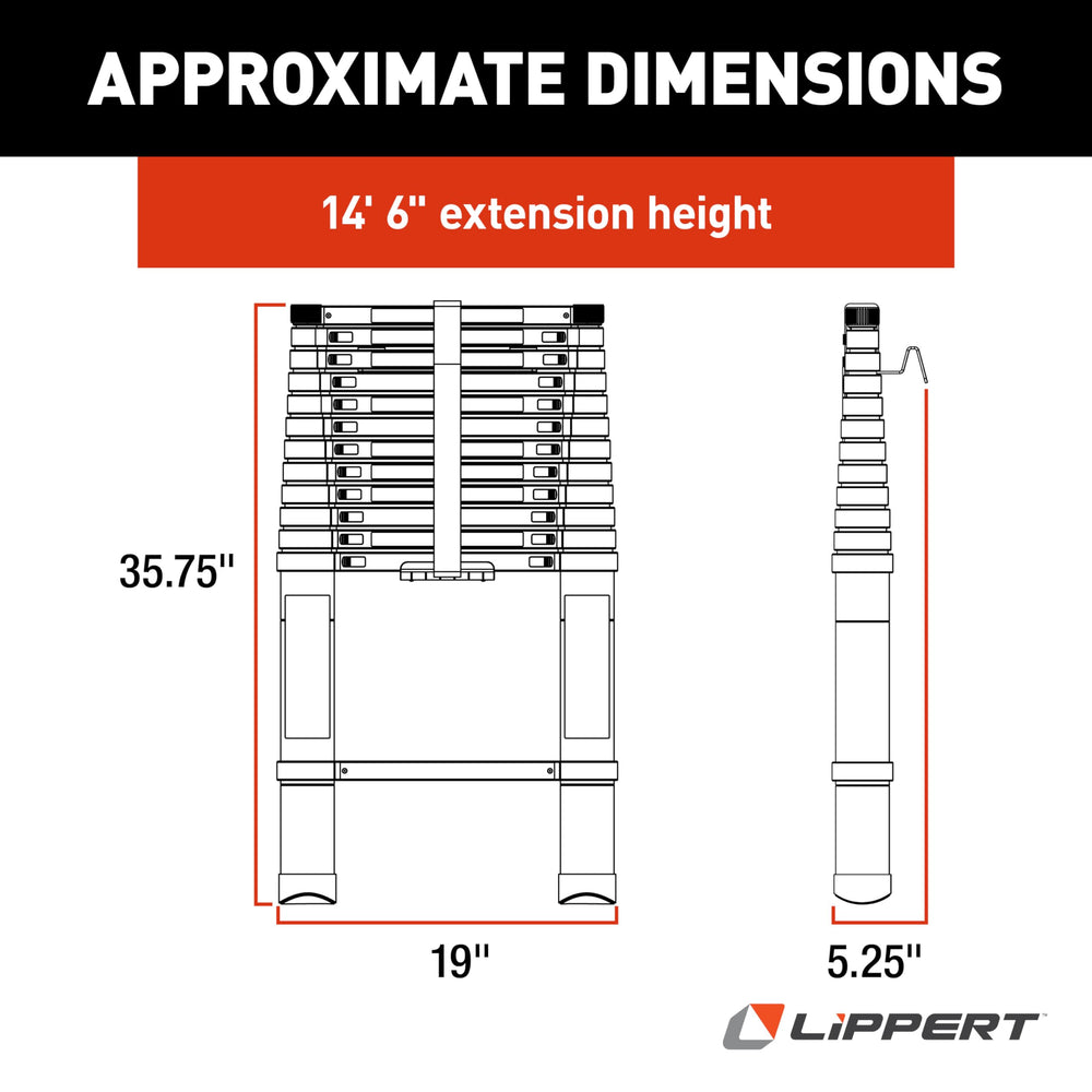 Lippert close-up of 5/8 inch steel locking pin for secure extension benefit