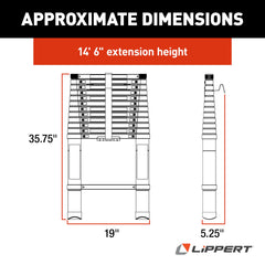 Lippert close-up of 5/8 inch steel locking pin for secure extension benefit