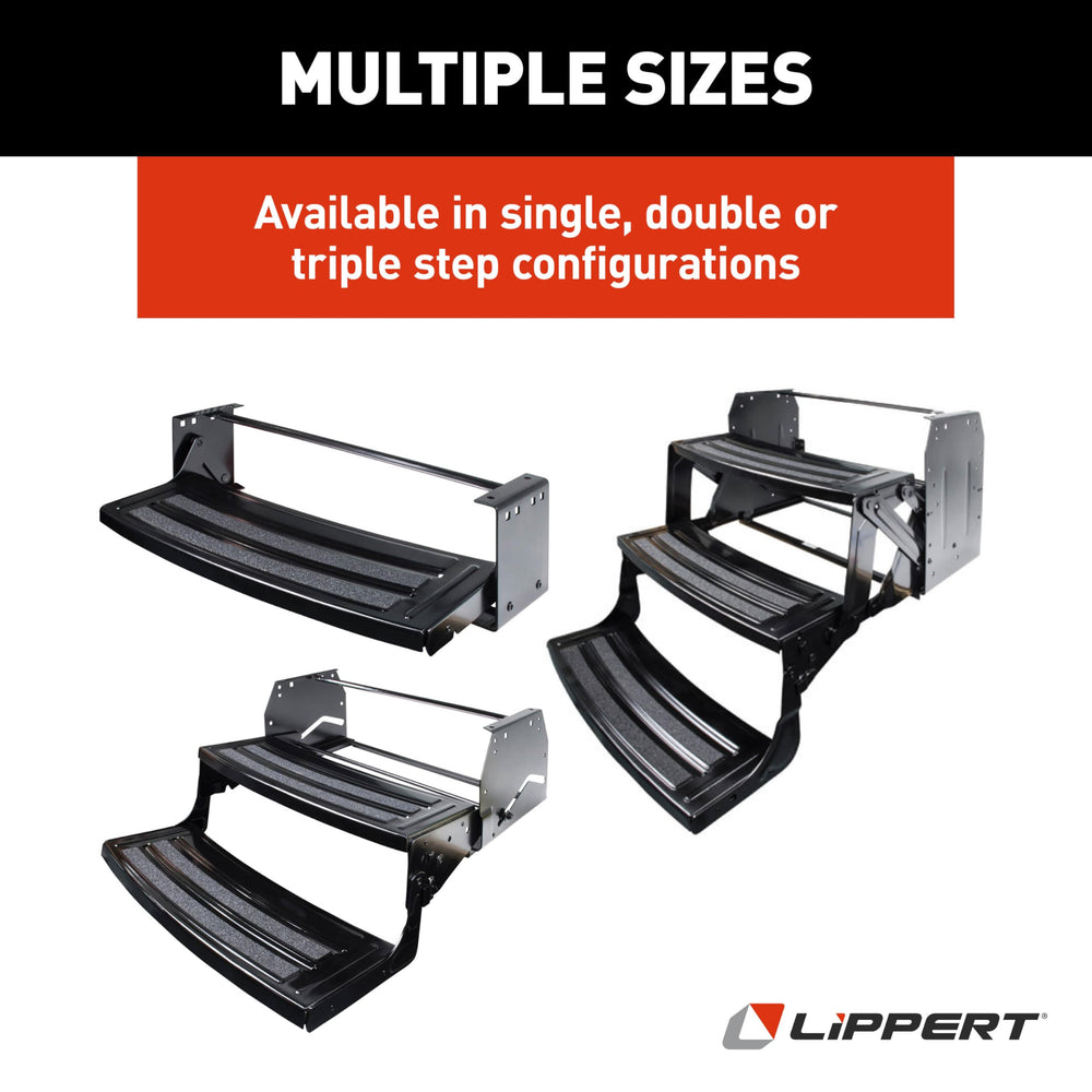 Lippert Radius next to a shoe demonstrating tread width and user-friendly scale