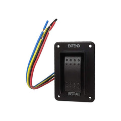 Lippert front view of replacement rocker switch showing durable construction and clear labeling