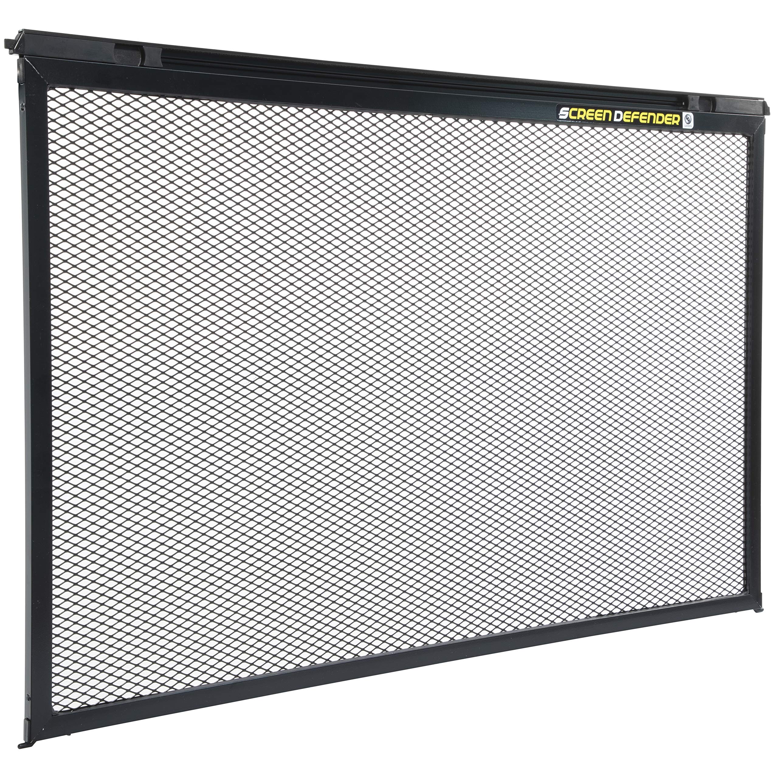 Lippert Screen Defender front view showing full black guard and neat fit for protection