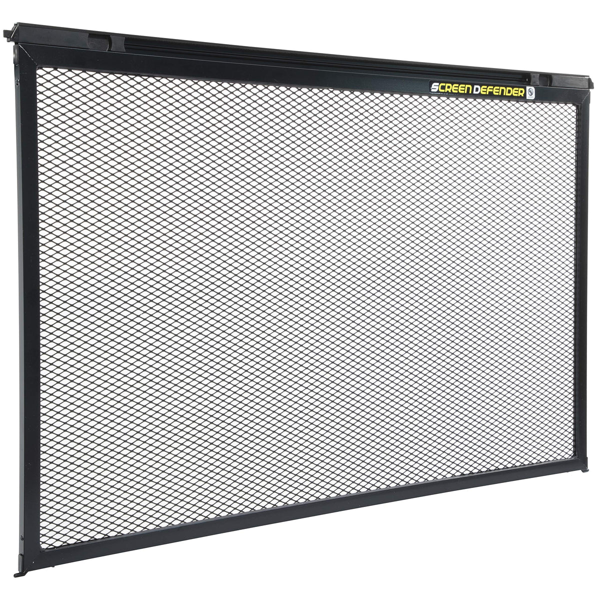 Lippert Screen Defender front view showing full black guard and neat fit for protection