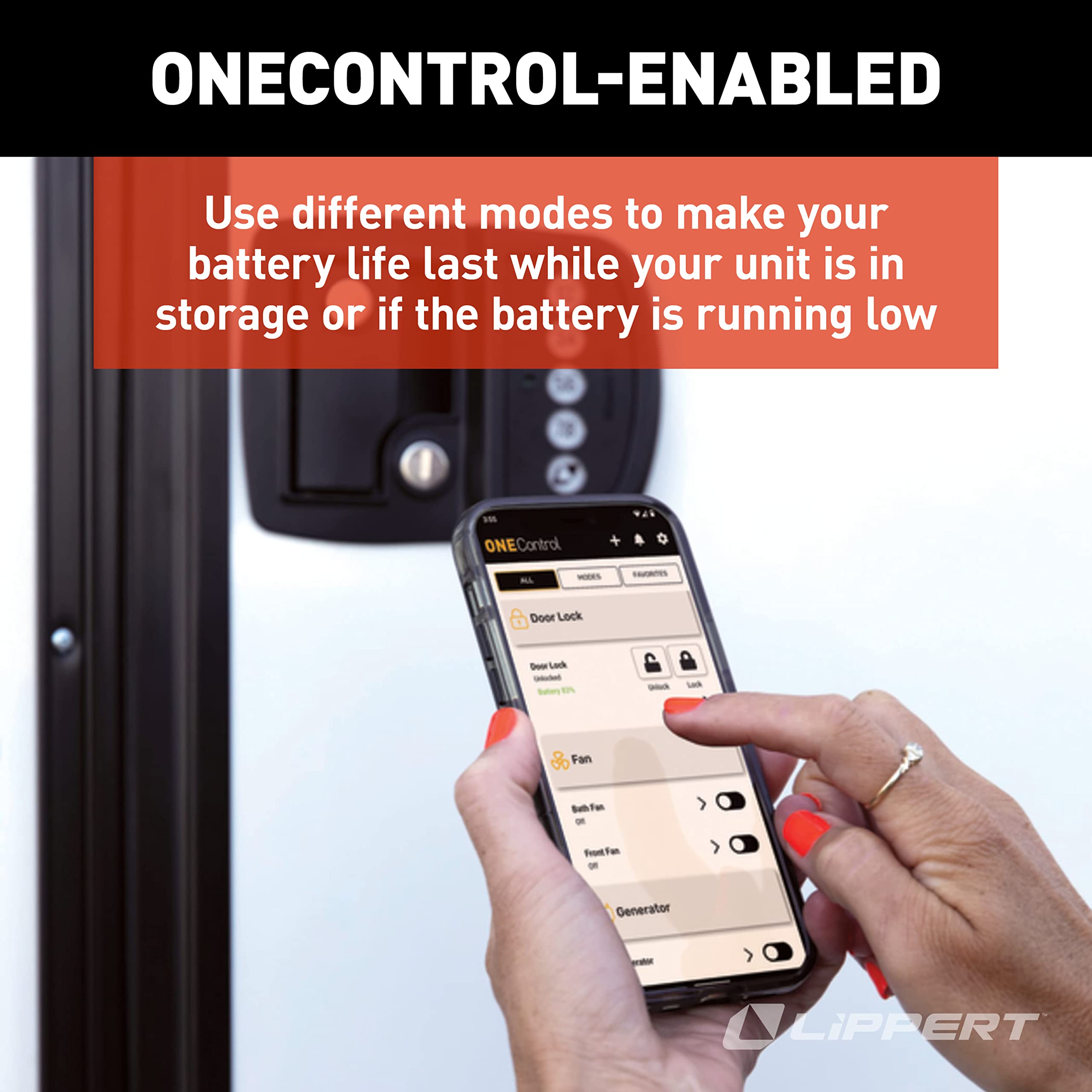 Lippert Components side profile illustrating door thickness fit and straightforward installation