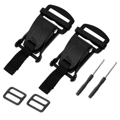 Liqqlex front view buckle kit showing both pieces and quick-release function benefit