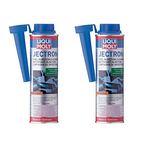 Liqui Moly Jectron being poured into tank demonstrating restored performance benefits