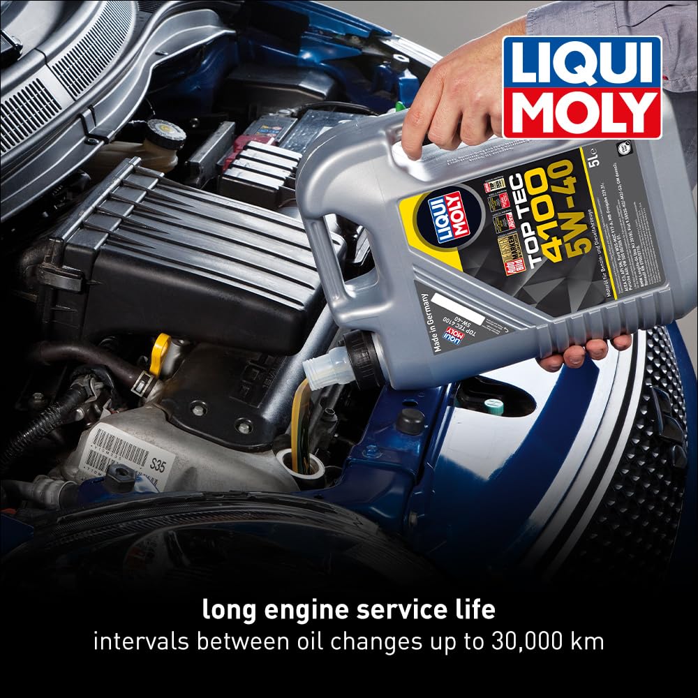 Liqui Moly Top Tec 4100 pour spout closeup for clean, accurate refills