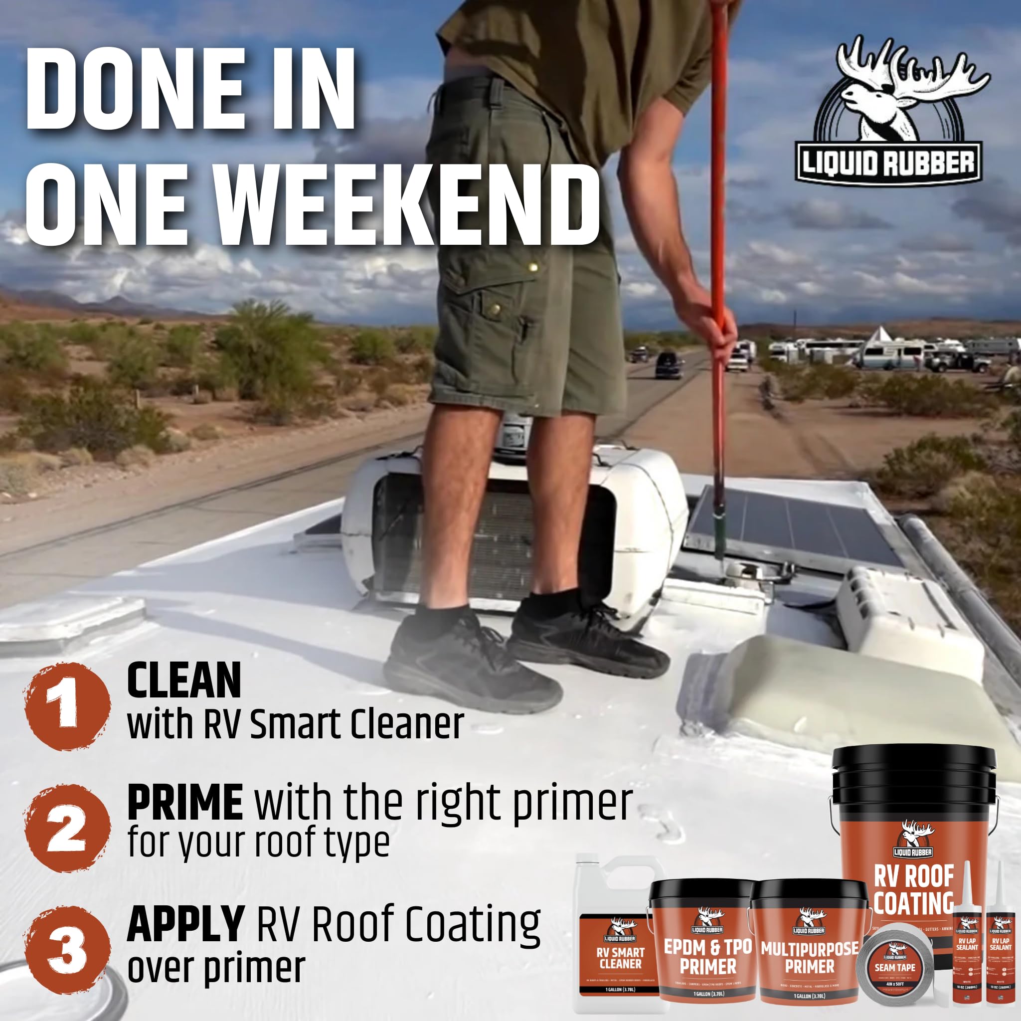 Seam tape and Liquid Rubber together sealing a roof joint for watertight durability