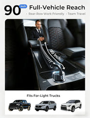 LISEN extended coiled cable reaching rear seat offering convenient passenger charging