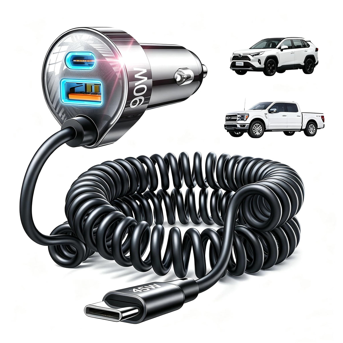 LISEN front view showing charger body and multi-port layout for fast charging