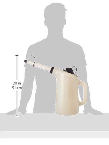 Lisle 19702 pouring into engine filler neck demonstrating precise, drip‑reduced pouring