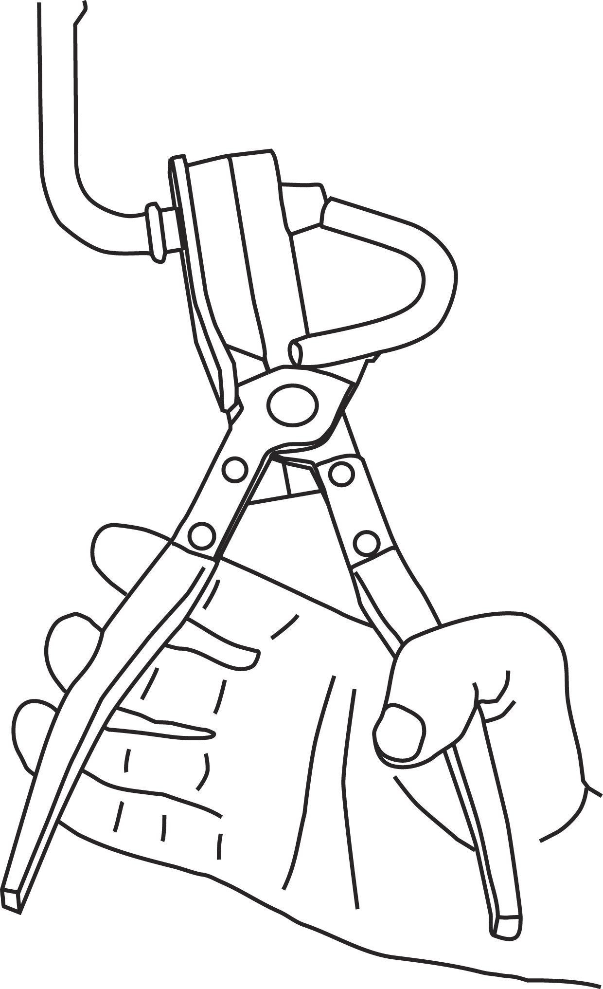 Lisle 38350 closeup of jaws demonstrating precision fit and reduced rubber damage