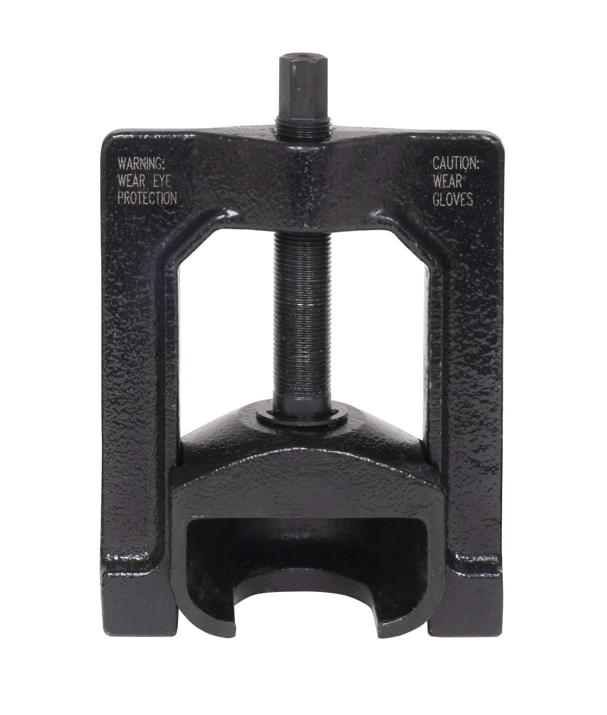 Lisle 42900 front view showing puller positioned on u-joint cap for safe removal