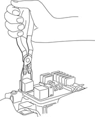 Lisle 46950 close-up of thin angled tips demonstrating precise relay engagement