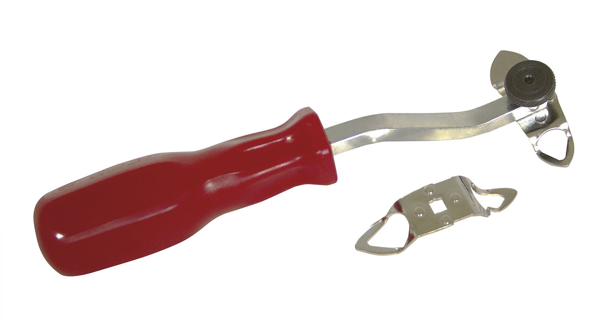 Lisle offset windshield tool front profile showing handle clearance and balance