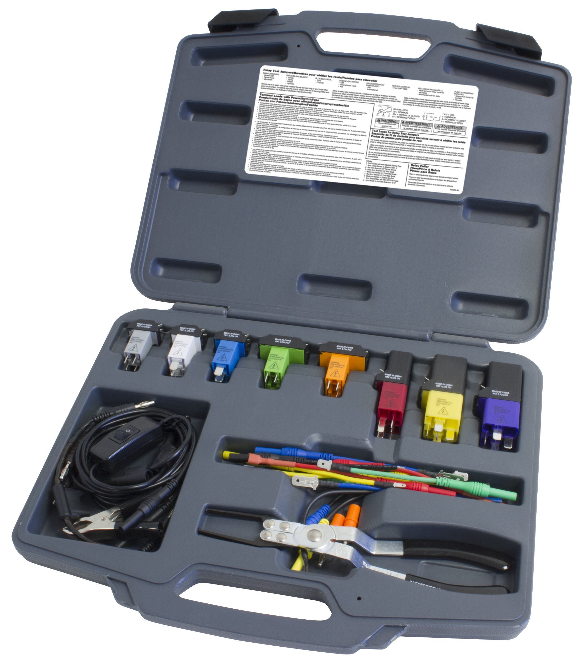 Lisle 69300 kit laid out showing jumpers and leads for quick diagnostics