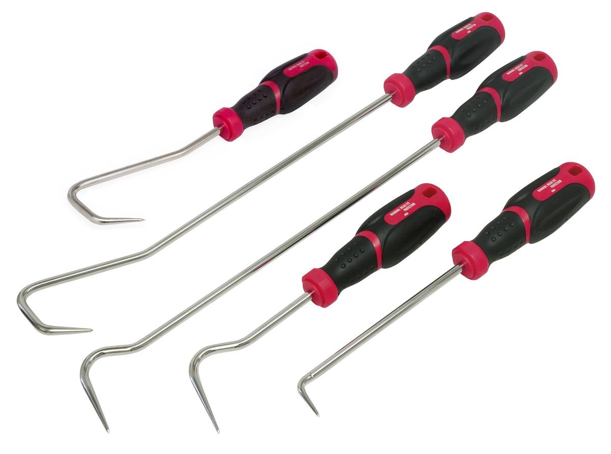Lisle 80380 front view showing four hook pullers for clear tool identification and durable grip