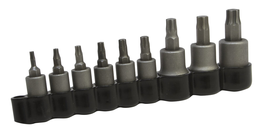 Lisle 81000 front view showing vinyl holder and nine organized bits for quick selection