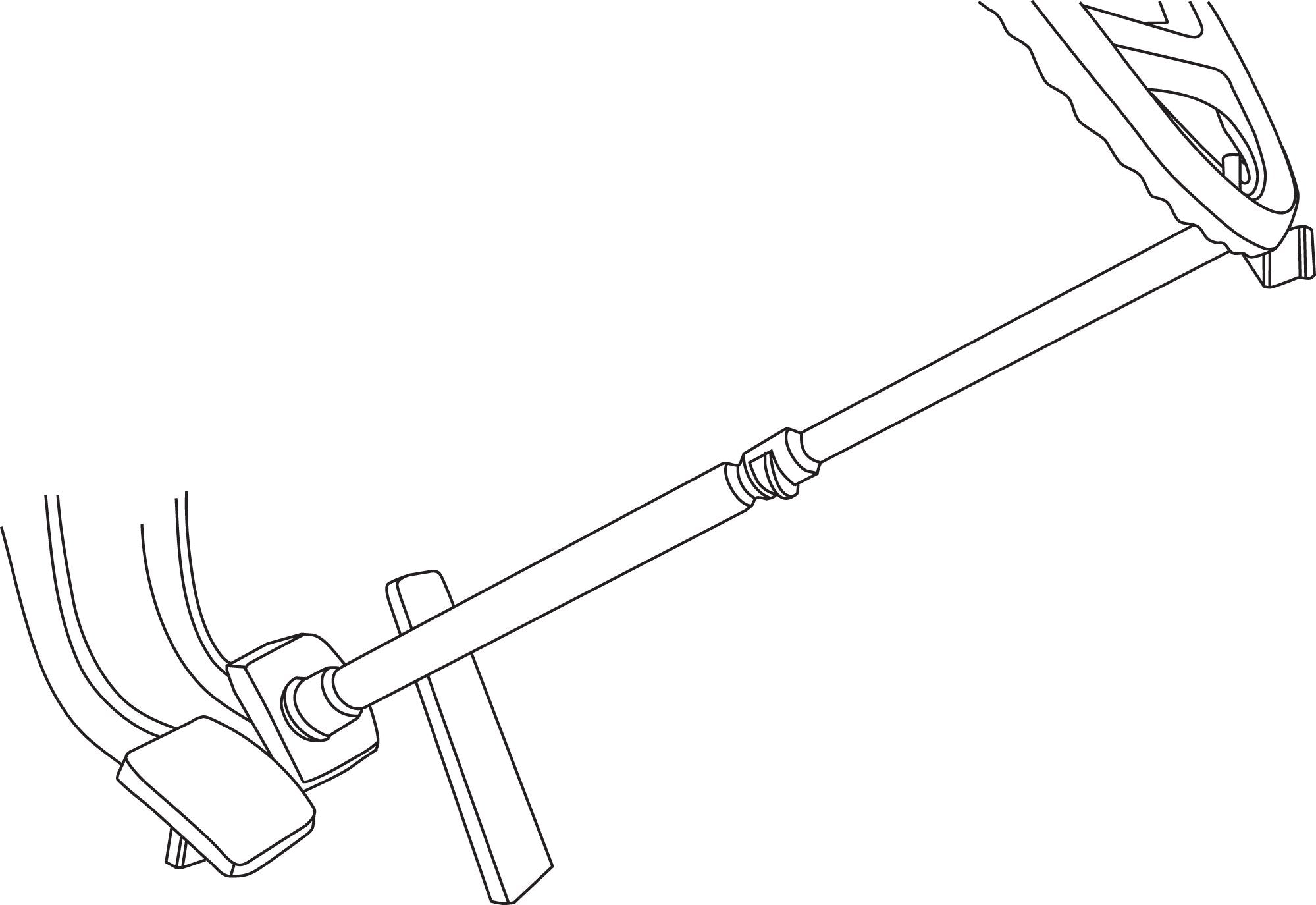 Lisle 21520 held against seat while depressing pedal showing hands-free stability benefit