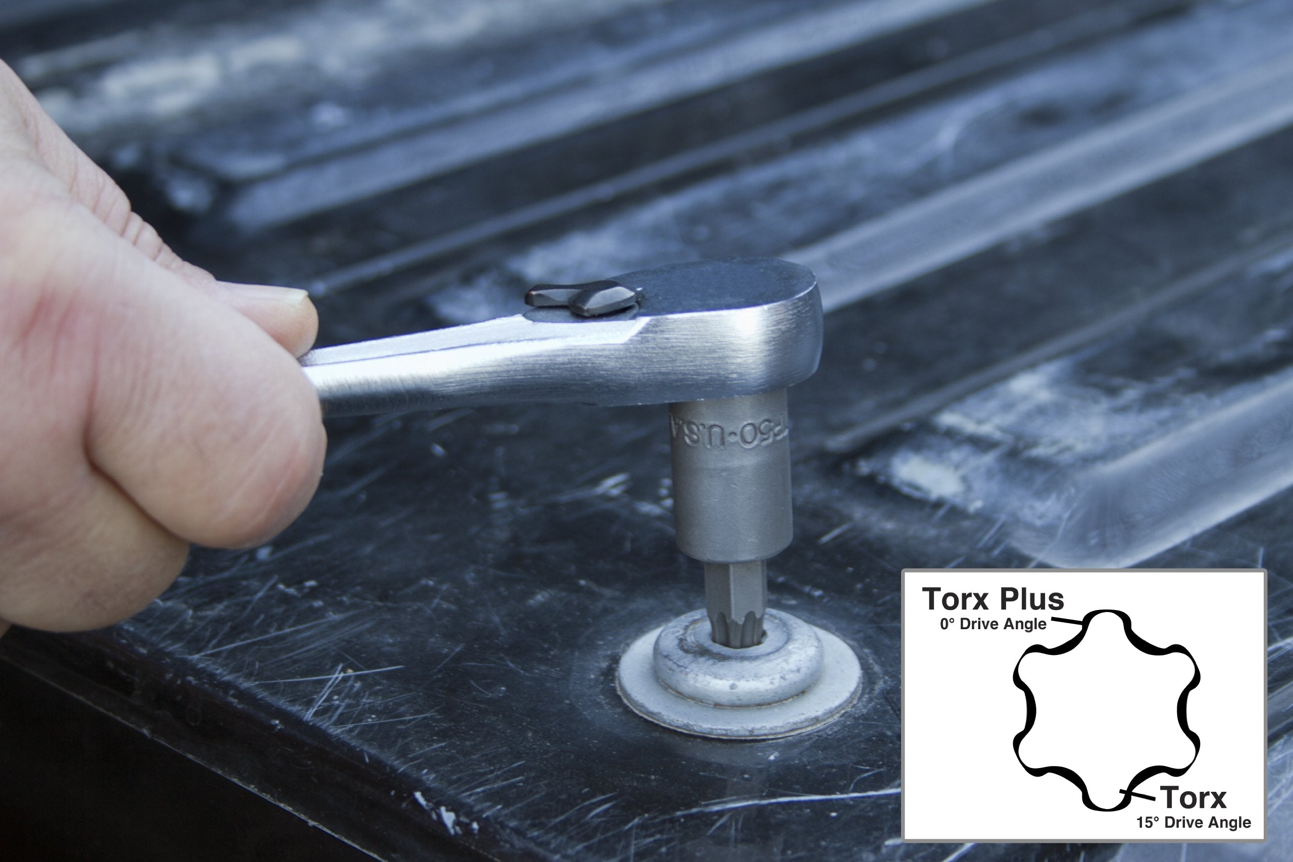 Lisle Torx Plus bits close-up showing tip geometry and durable finish for accurate torque