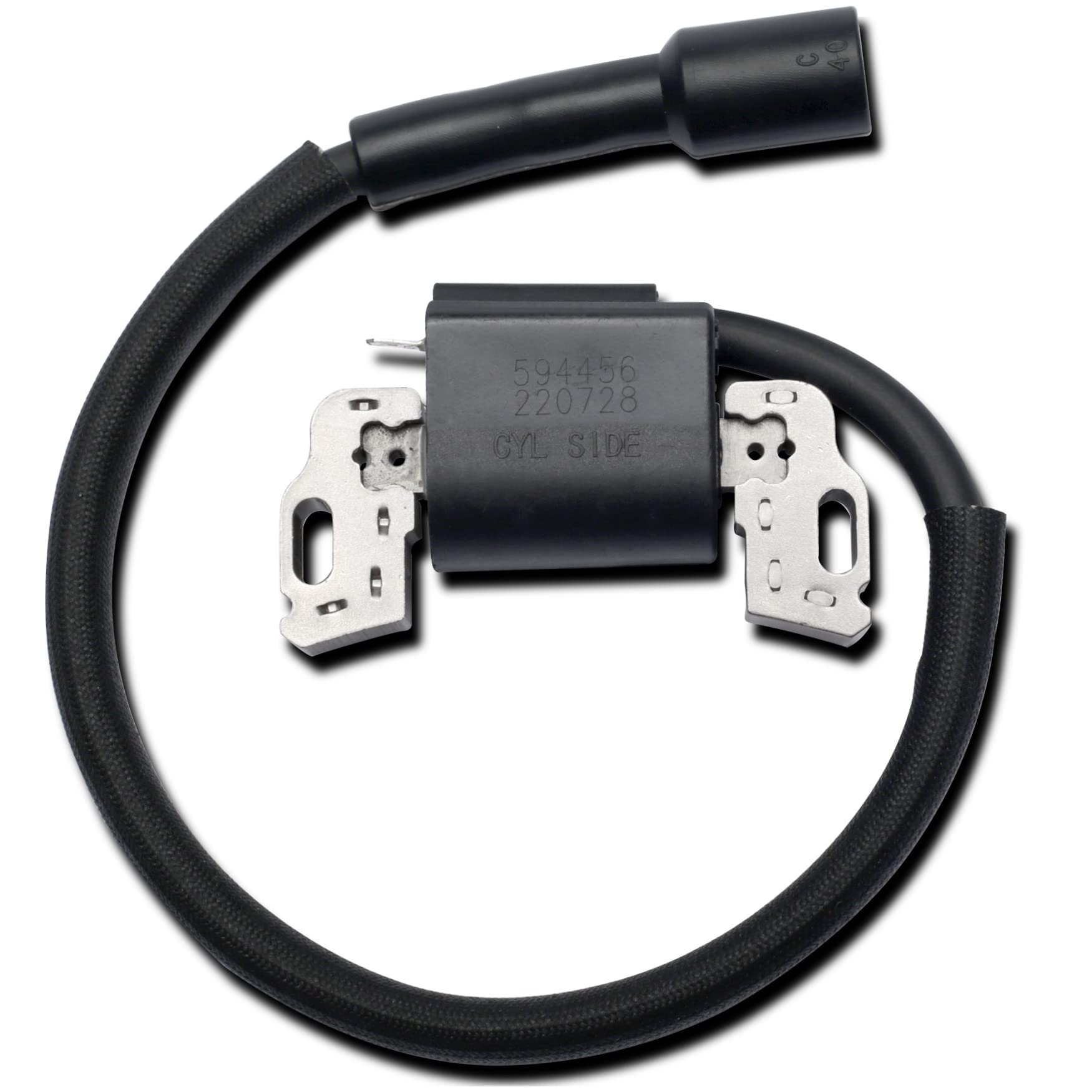 Lisnhlin ignition coil front view showing shape and terminals for easy replacement