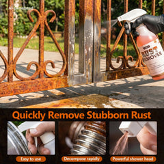 LISRUX cleaned versus rusted metal comparison showing visible restoration benefit