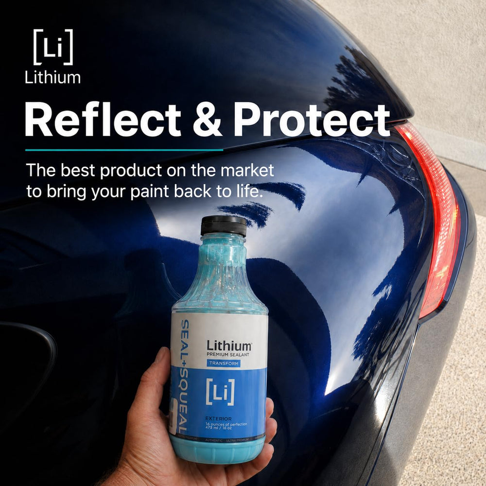 Lithium Auto Elixirs applicator pad with product ready to apply for smooth finish