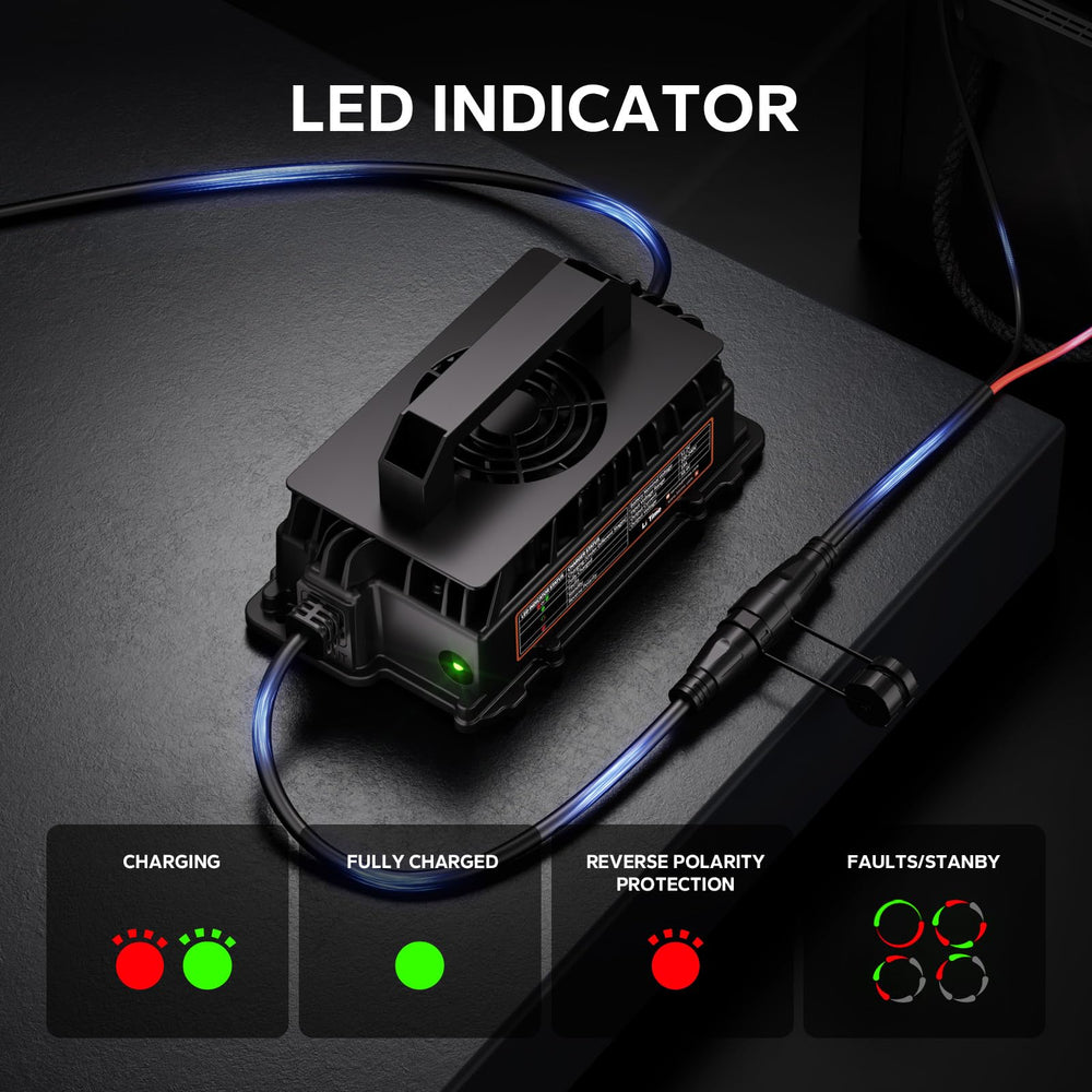 LiTime charging a golf cart in use demonstrating field-ready outdoor charging convenience