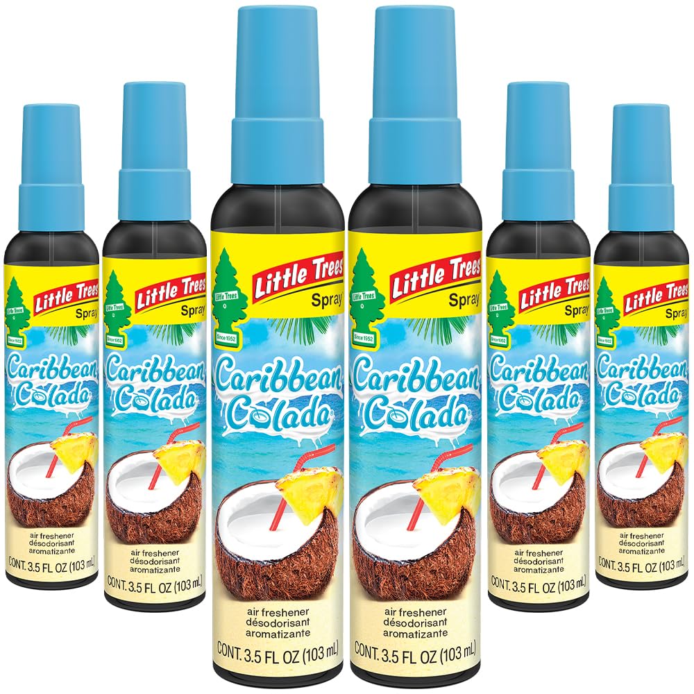 LITTLE TREES front packaging showing Caribbean Colada scent and benefits