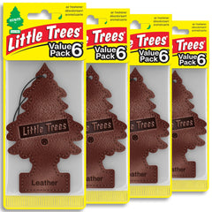 LITTLE TREES front packaging showing 24-count Leather fresheners for easy stocking