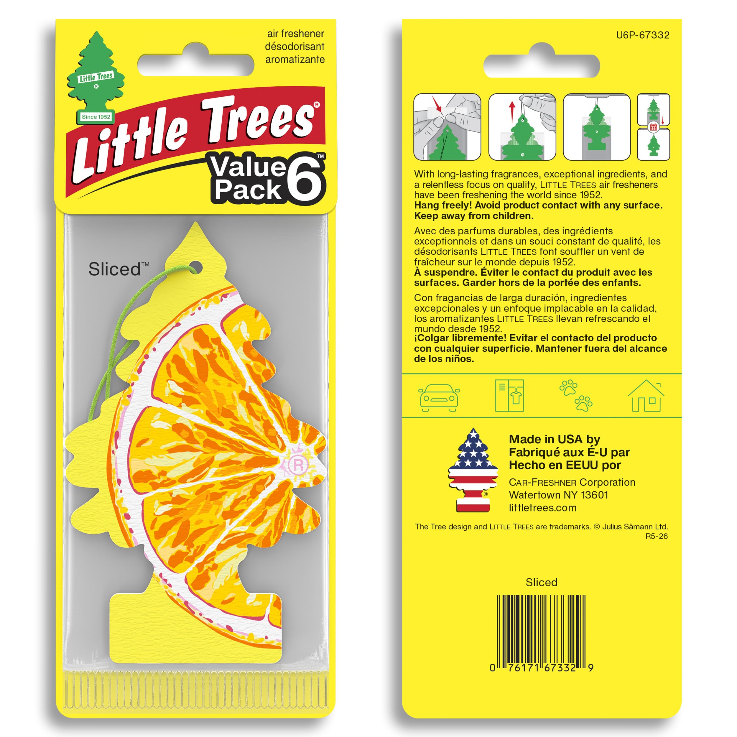 LITTLE TREES close-up of single Sliced tree highlighting scent pores