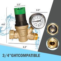 LIULO TOOL clear gauge closeup showing precise pressure reading to protect plumbing