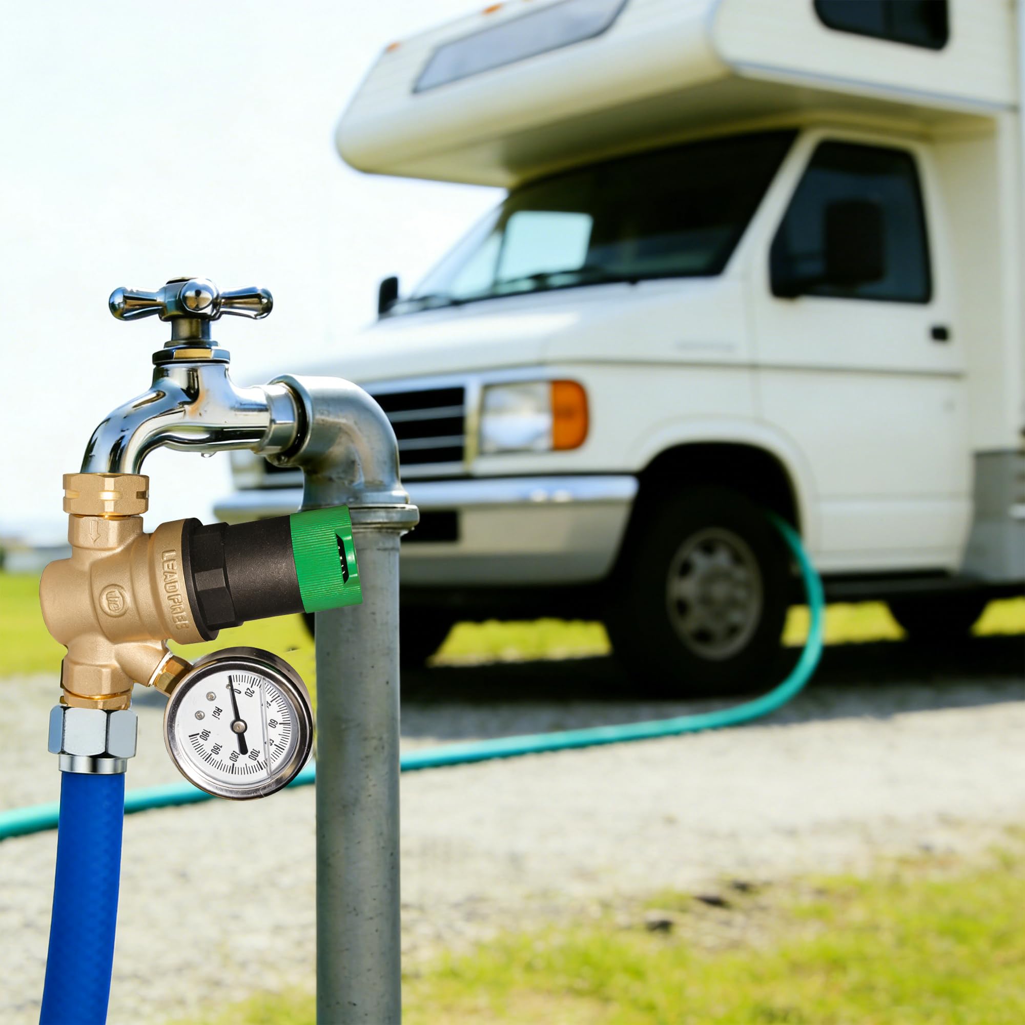 LIULO TOOL in camping setup illustrating portable pressure control for travelers