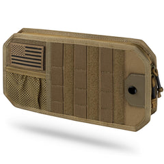 LIVANS front view of visor organizer showing pockets and zipper, adds quick access
