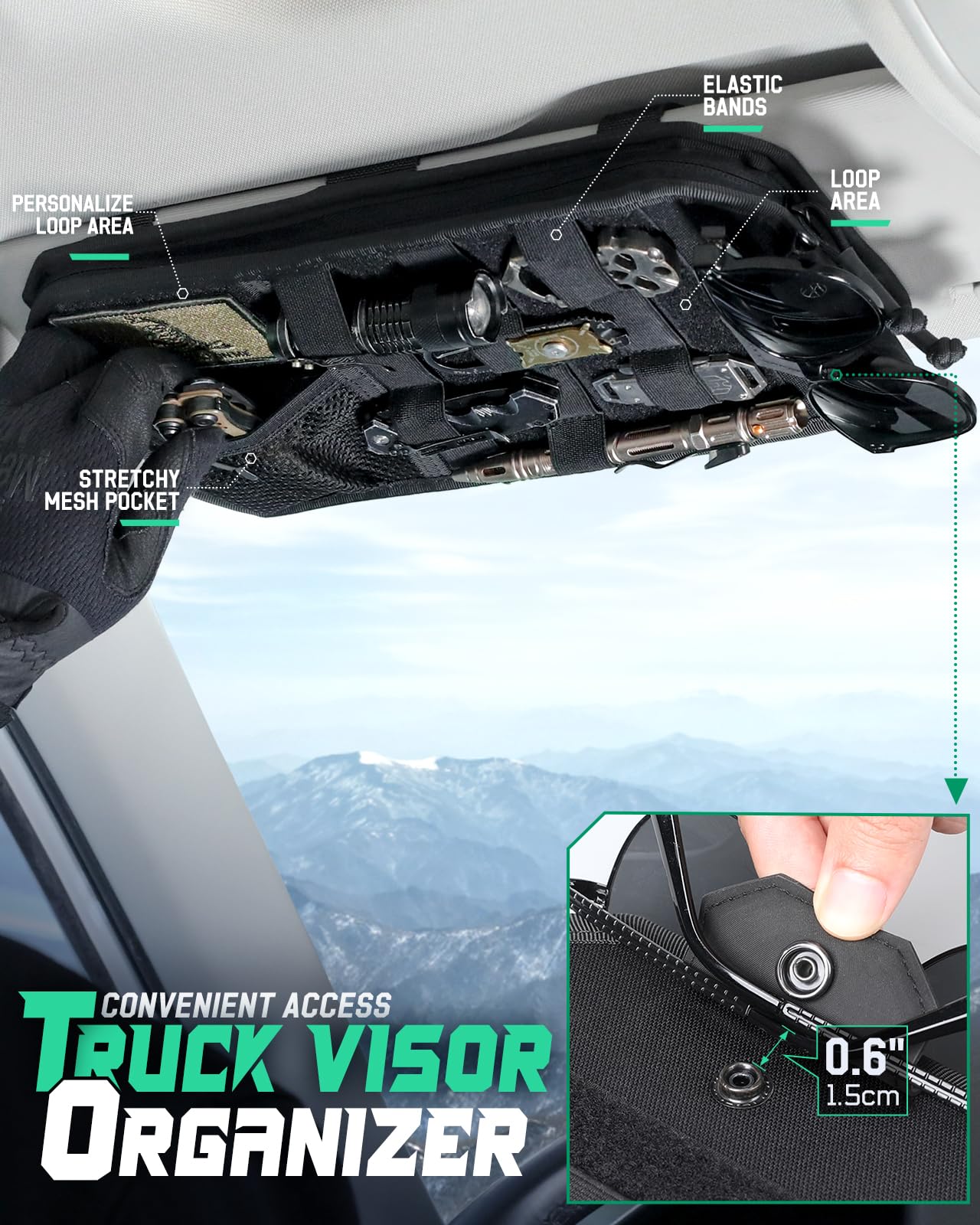 LIVANS open zippered compartment showing safe storage for registration and small items