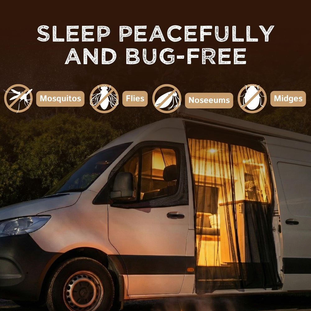 Living in a Bubble scale comparison next to a van doorway showing fit