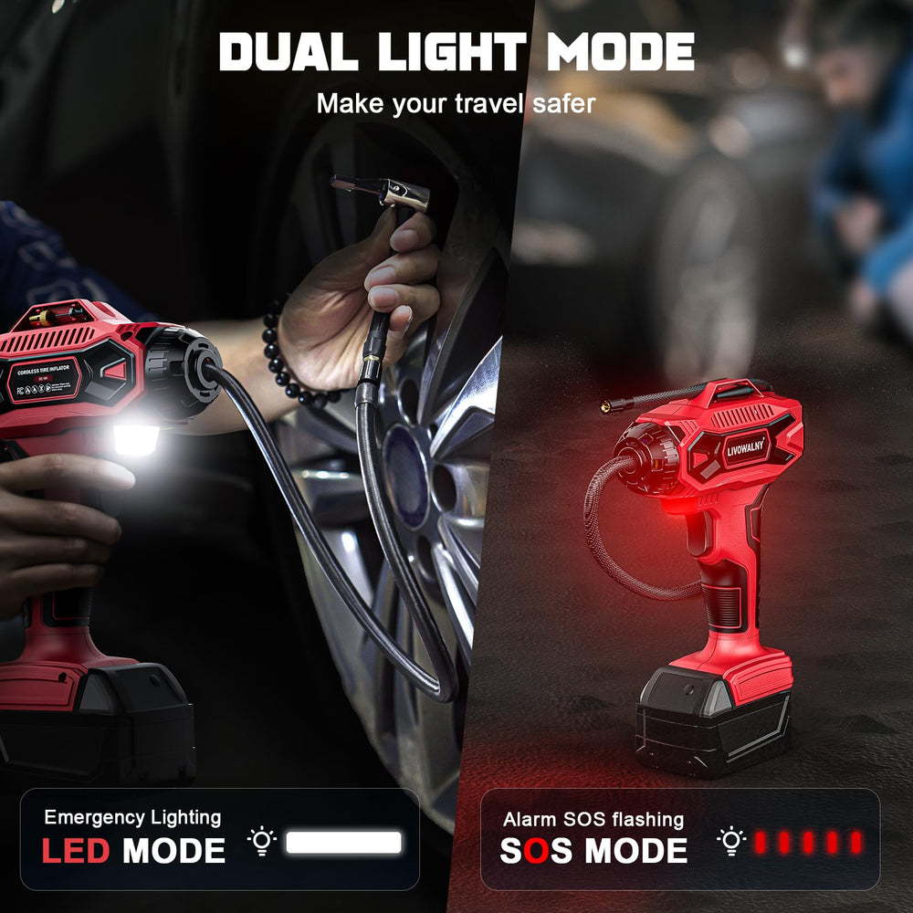 LIVOWALNY included nozzles and hose displayed for multi-inflatable compatibility