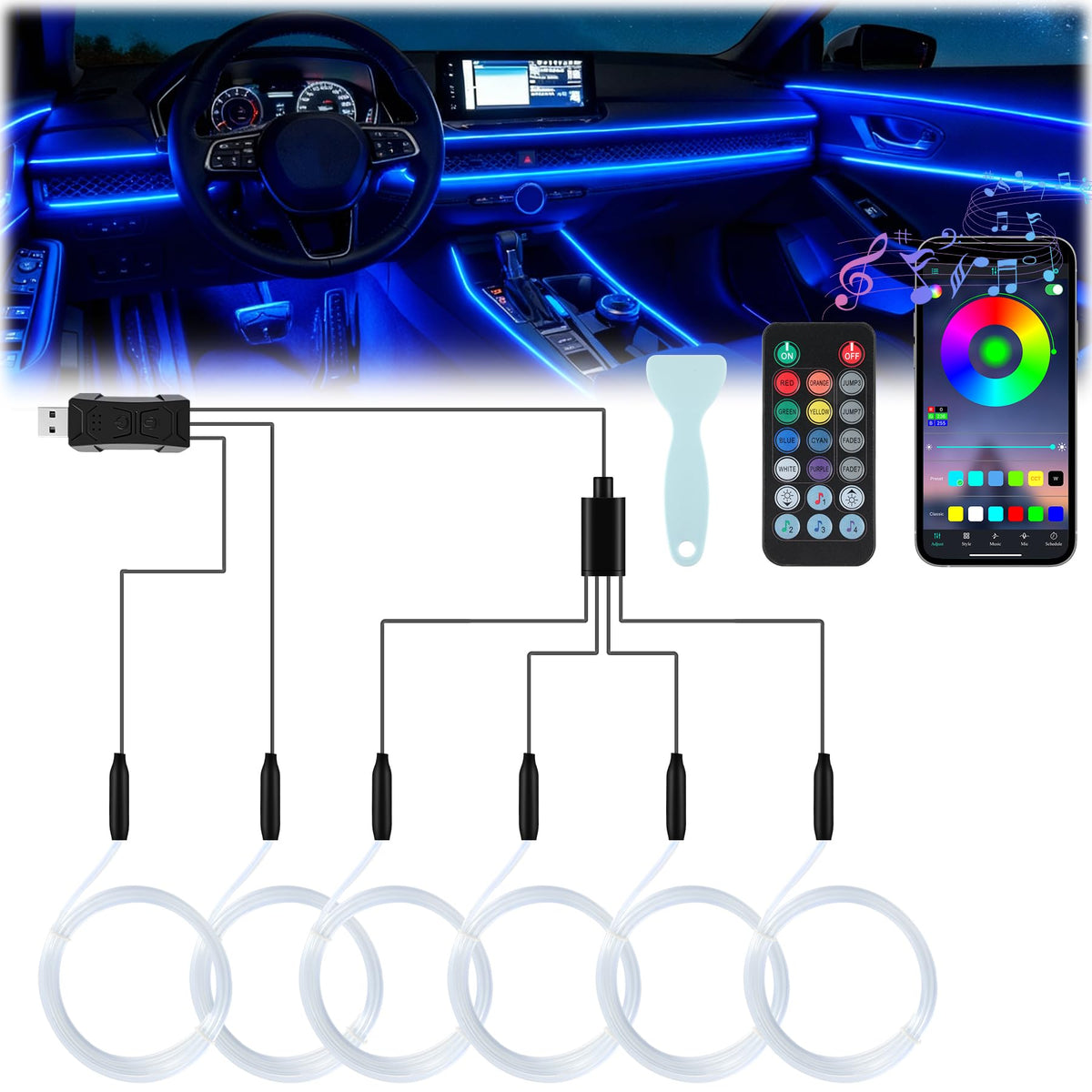 LivTee packaging and USB controller showing kit and simple setup benefit