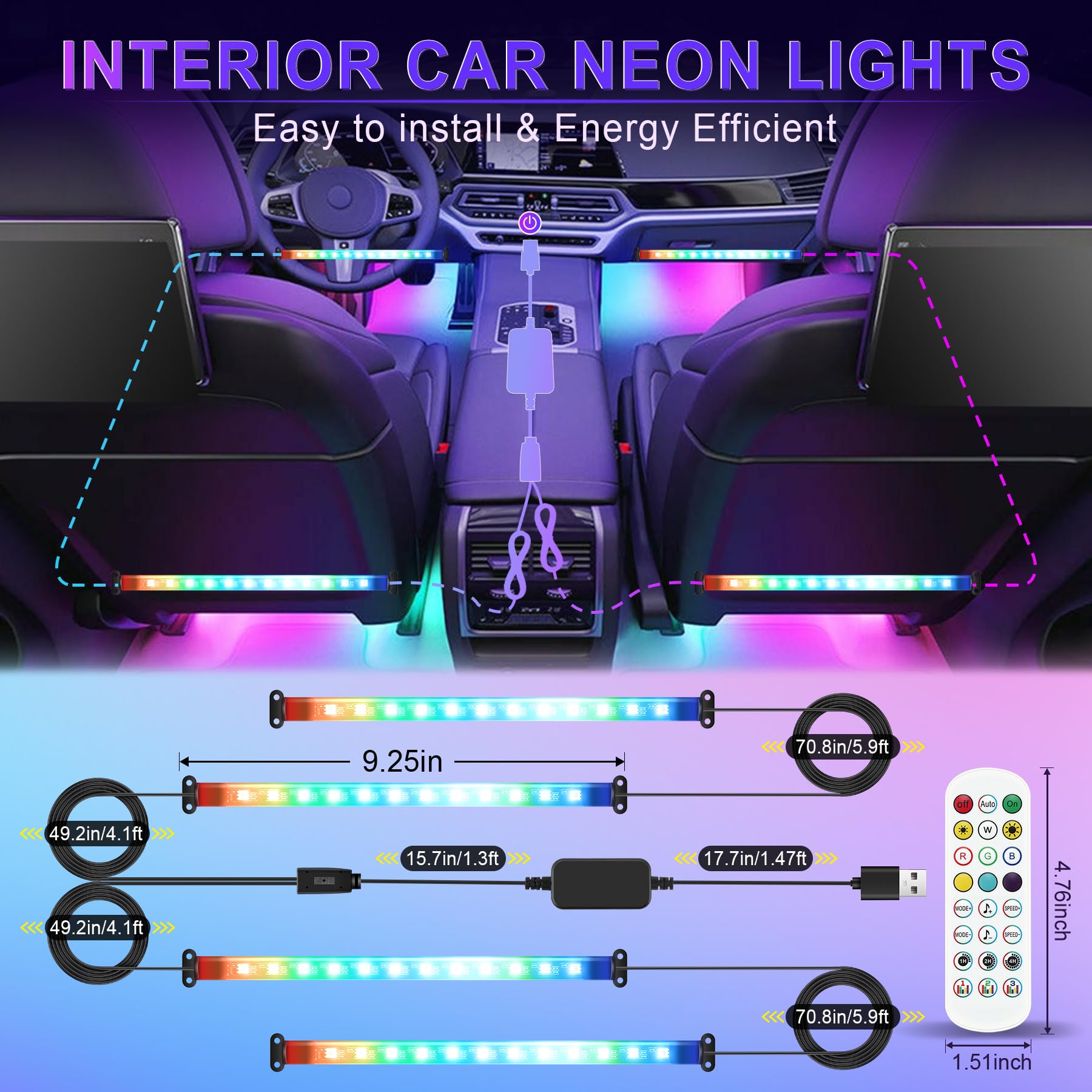 LivTee installed in car dashboard creating ambient mood