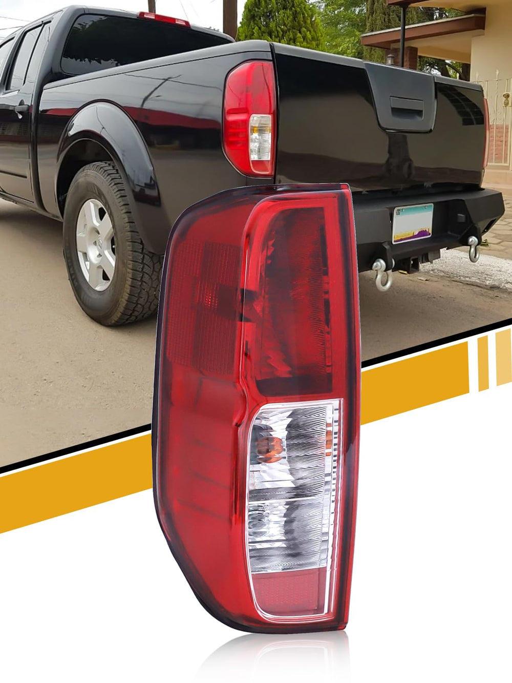 LIWEDFG left tail light front view showing red lens and OEM look for enhanced visibility