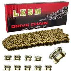 LKSM front view of 420 chain in packaging showing model and length benefit