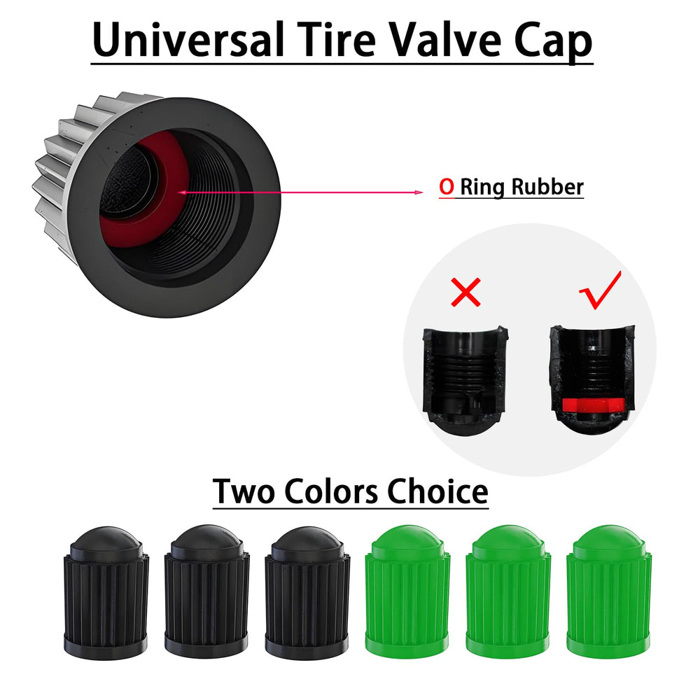 LLAUTOOLS valve caps and cores displayed for protection and leak prevention