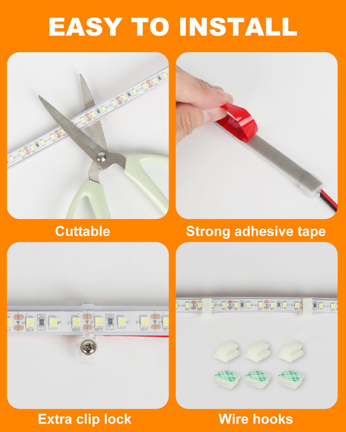 LLTOP adhesive backing and included clips showing secure installation benefit