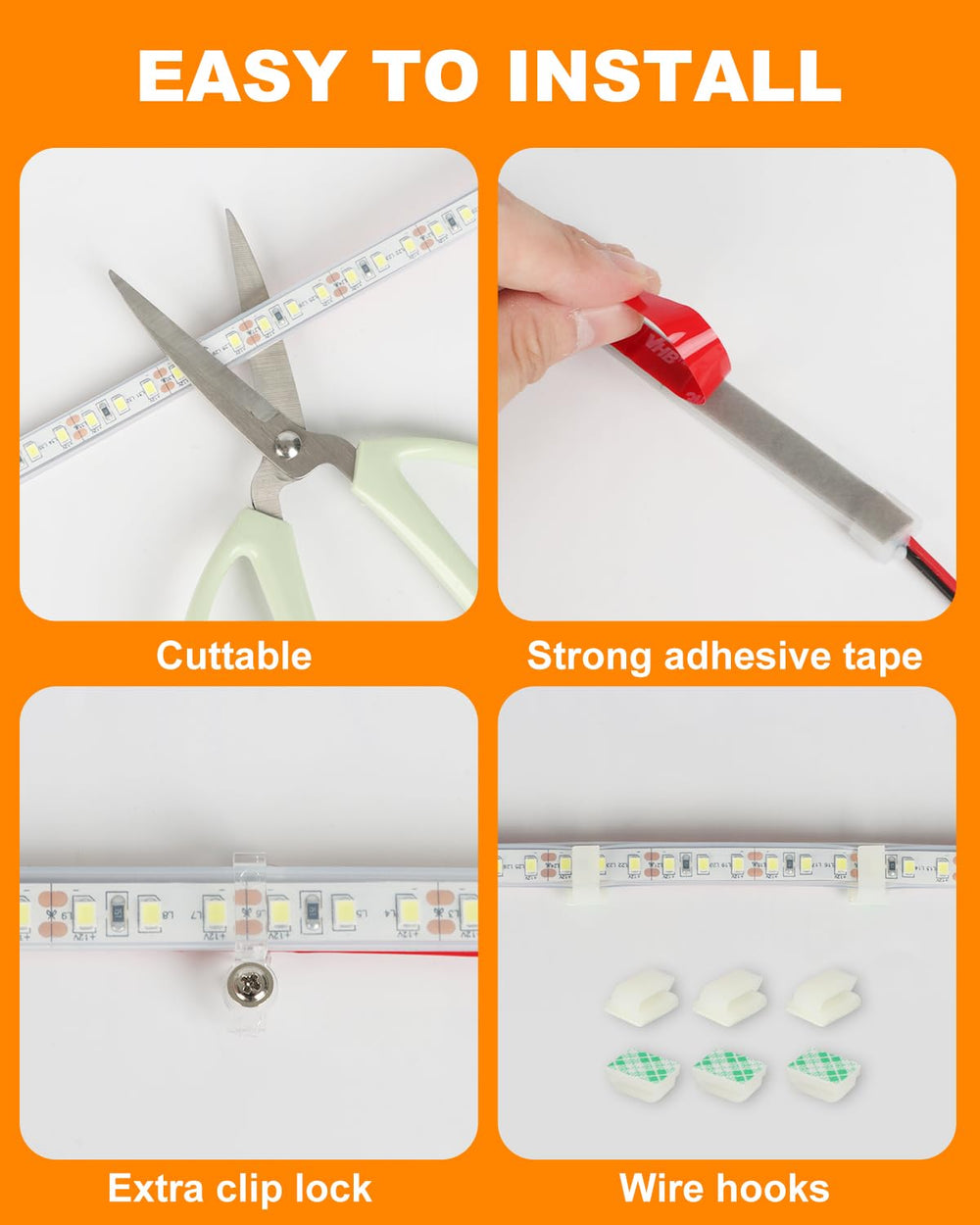 LLTOP adhesive backing and included clips showing secure installation benefit