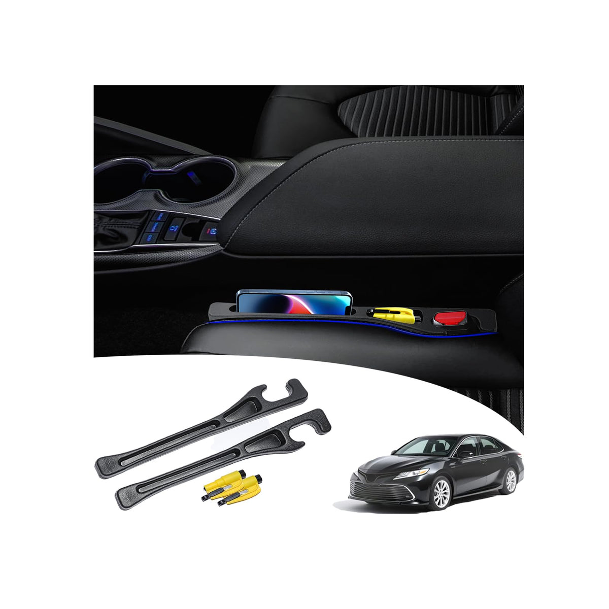 LLXGAB front packaging showing Camry-specific gap filler and included tools benefits organization