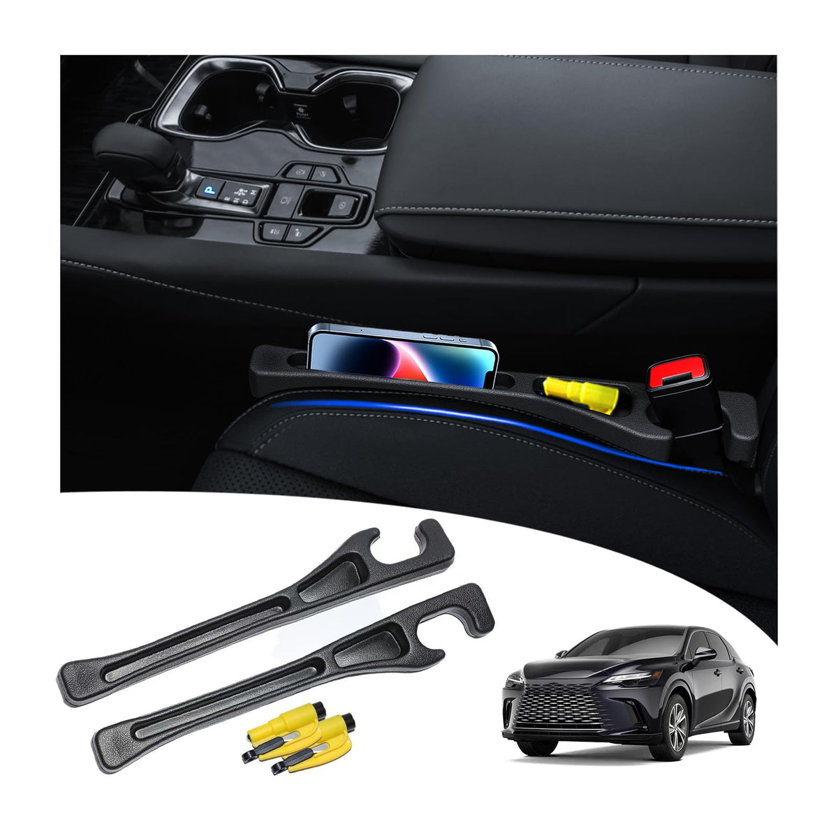 LLXGAB front view installed in Lexus RX350 preventing drops