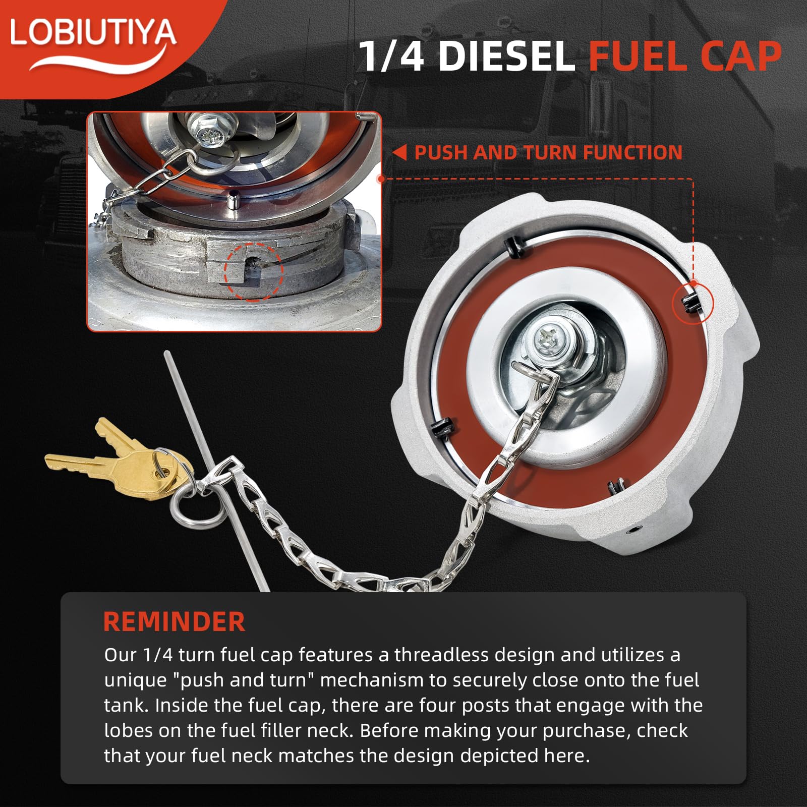 LOBIUTIYA safety chain and bail detail showing secure attachment and retention