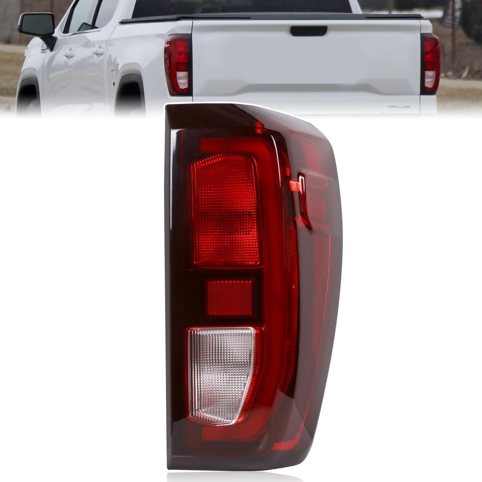 Lochnchn front view of tail light assembly showing clean fit and bright lenses