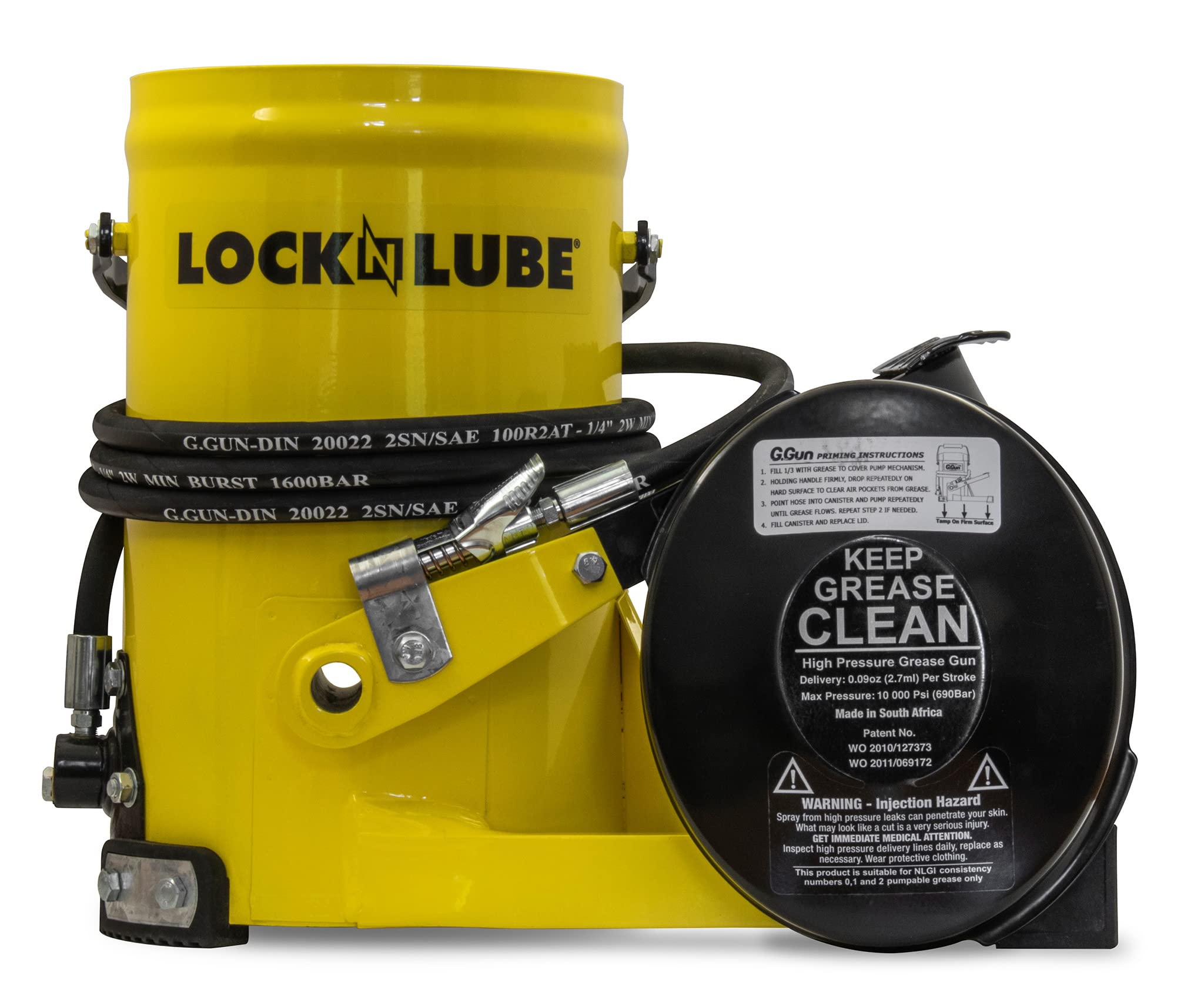 LockNLube foot treadle detail demonstrating hands-free operation and consistent pressure