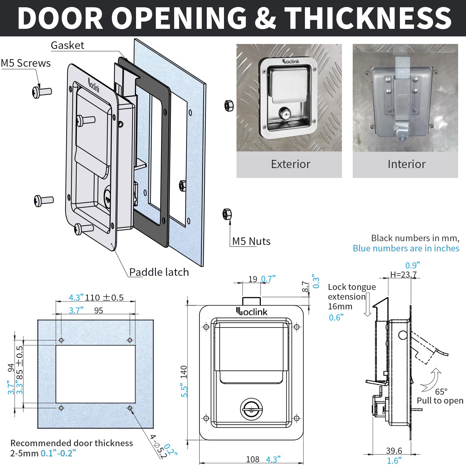 Loclink lock close-up of 304 stainless steel for corrosion resistance
