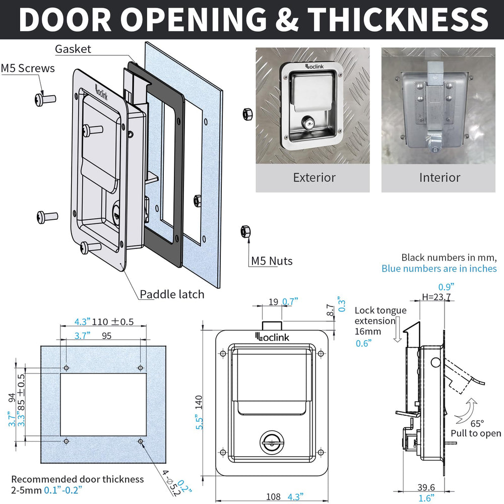 Loclink lock close-up of 304 stainless steel for corrosion resistance